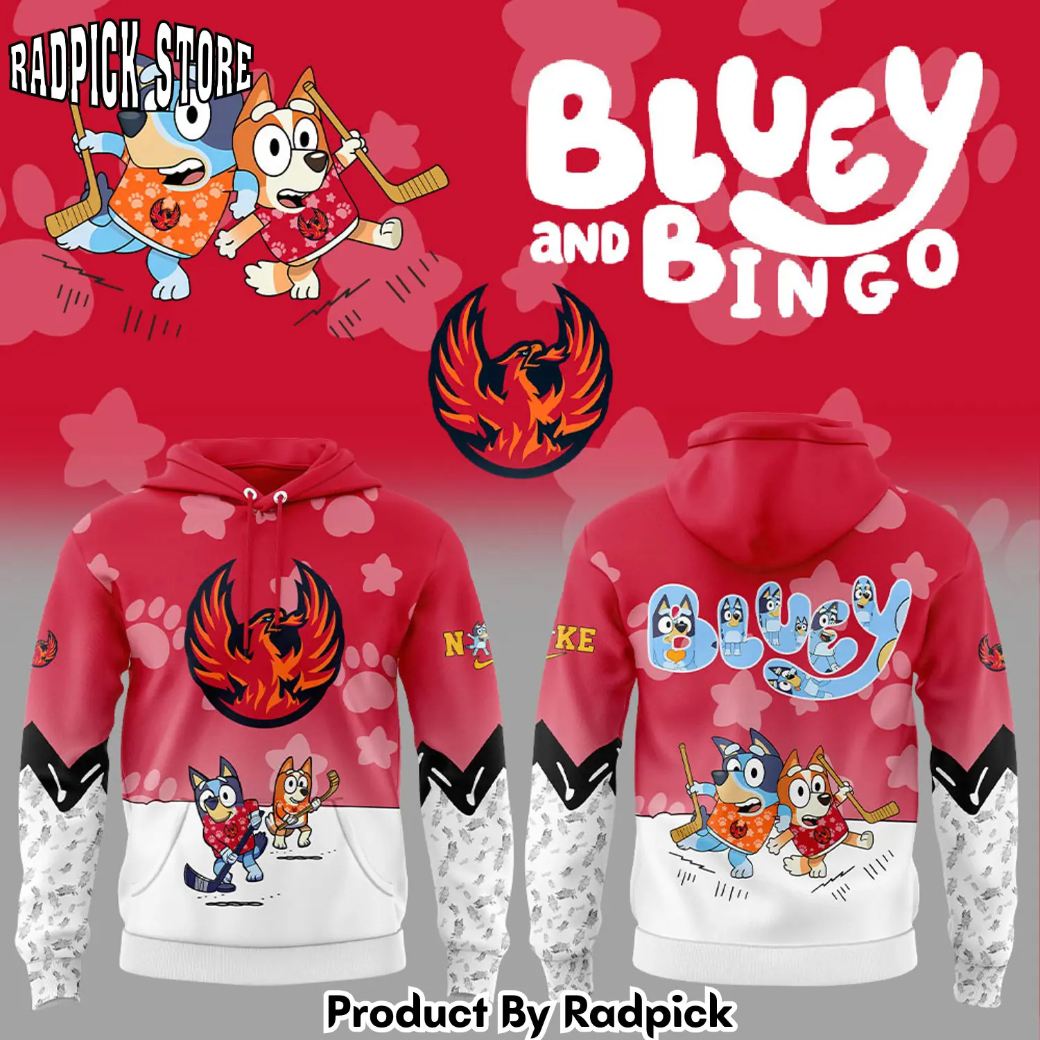 Coachella valley firebirds x bluey and bingo hoodie joggers hoodie and long pants set rp291820